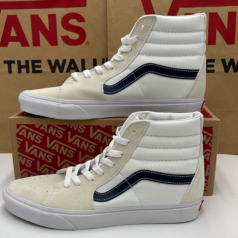 Vans Men’s Sk8-Hi (Classic Sport) Dress Blue
VN0A32QG9YG
White High-Top Sneakers - Picture 2 of 16